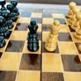 Vintage Decorative Foldable Chessboard with Hand Carved Detail and Chess Pieces 26 cm Square Image 4
