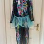 Girls Skeleton Halloween Outfit with Headband 9-10 Image 6