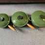 Le Creuset Cast Iron Moss Green Saucepan And Pot Set Image 2