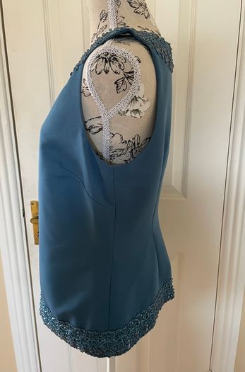 Principles Teal Beaded Sleeveless Top - Size 12