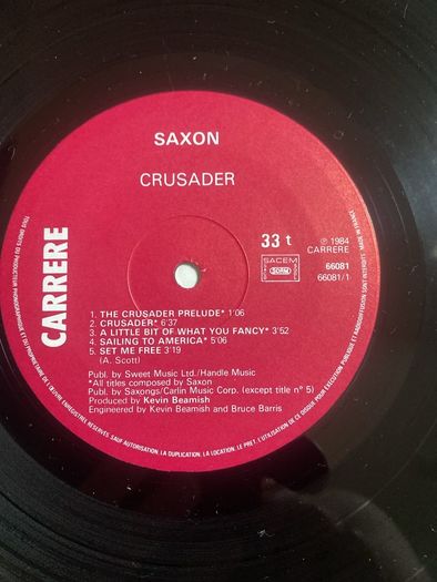 Saxon "Crusader" vinyl