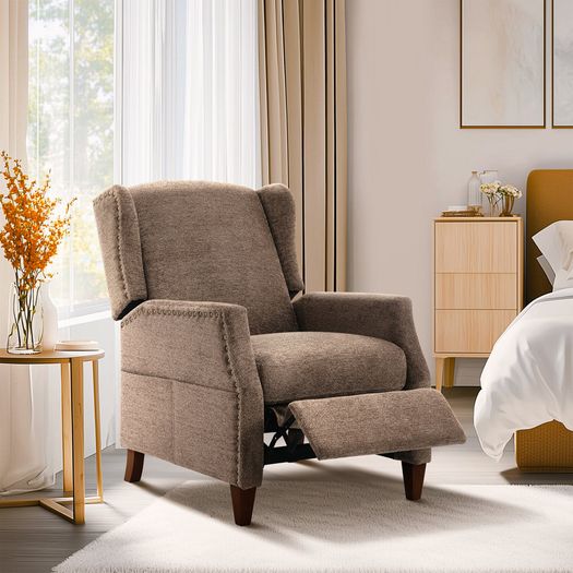 Armchair with Storage Pockets Manual Recline (Multiple Colours)