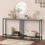 Console Table, Slim for Hallway, Entryway with 2 Shelves, Industrial Display Sofa for Living Room, Bedroom, Greige and Black Image 4