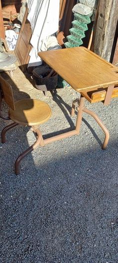 vintage French kids study art school table in very original condition very well built and sturdy