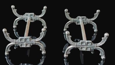 Antique Pair of Silver Plate Knife Rests