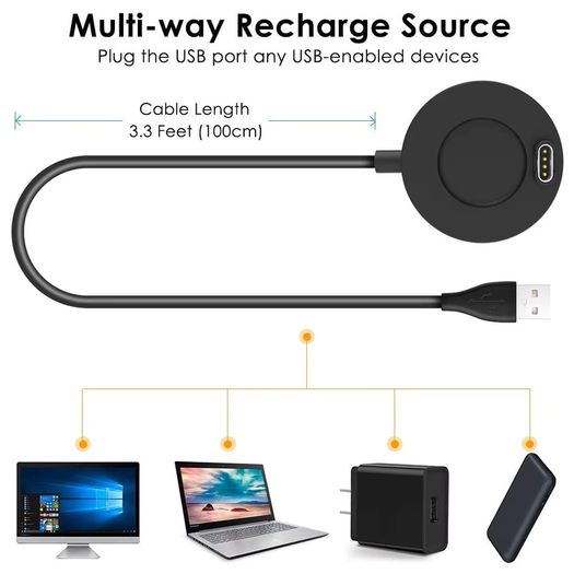 Charger For Garmin Vivoactive 5/6,Forerunner 55/165/265/965,Fenix 8/7/6 Charging Base,Suitable for Garmin Watch Charging Cable