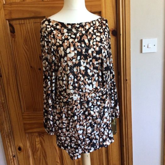 F&FLadies Black Brown Beige Sparkle Dressy party special occassion top size 22