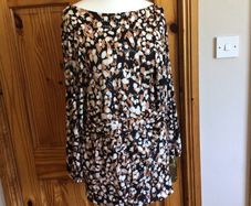 F&FLadies Black Brown Beige Sparkle Dressy party special occassion top size 22