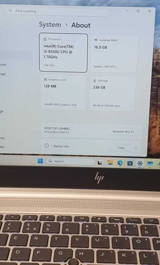 HP EliteBook 840 G5 - Core i5 8th Gen | 16GB RAM | NVMe SSD | Windows 11 Pro