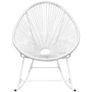 Outdoor Rocking Chair White Poly Rattan Image 4