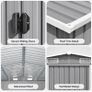 XXXL Large Grey Metal Garden Shed 8 x 32 ft Galvanised Steel Image 3