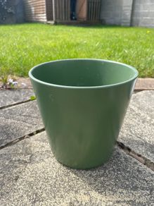 Green ceramic pot