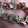 Vintage 9c 375 Solid Yellow Gold Solid Diamonds Cut Horse Shoe with Horses Head Link Bracelet L-6" 8,8 g Image 7