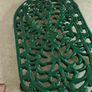 Large vintage cast iron oval dark green trivet - Openwork decoration - Parisian style - Antique French tableware - Table accessory Image 6