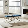 Metal frame bench with velvet seat Image 3