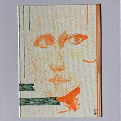 Original Drawing Figurative Face Abstract Portraits Dublin contemporary Irish Art abstract painting