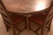 Solid wood dining table with 6 chairs