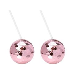 New TOPBATHY 2 Pieces Disco Ball Cups with Straws,