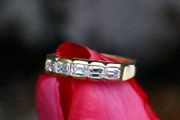 Vintage Italian Emerald Cut Diamond Ring - Unique Eternity Ring