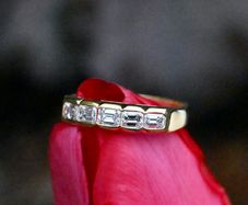 Vintage Italian Emerald Cut Diamond Ring - Unique Eternity Ring