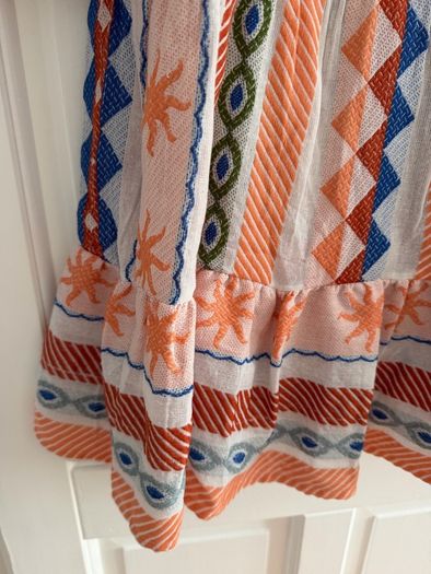 NEW Jacquard 3/4 Sleeve Tiered Dress