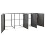 Quadruple Wheelie Bin Shed Anthracite 305x78x120 cm Poly Rattan Image 10