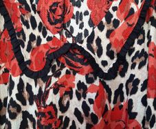 New leopard print and red rose dress with tag