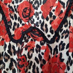 New leopard print and red rose dress with tag