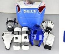Taekwondo full gear + White suit with white belt + gear bag