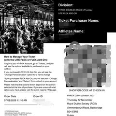 Hyrox Dublin Mixed Doubles Tickets November 2026