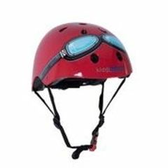 Kiddimoto with goggles red kids bike helmet