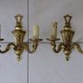 Antique French brass set of wall lights Image 4