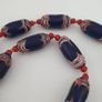 Antique Venetian Style Blue Feather Desgin & Venetian WhiteHeart Glass Beads Necklace Image 10