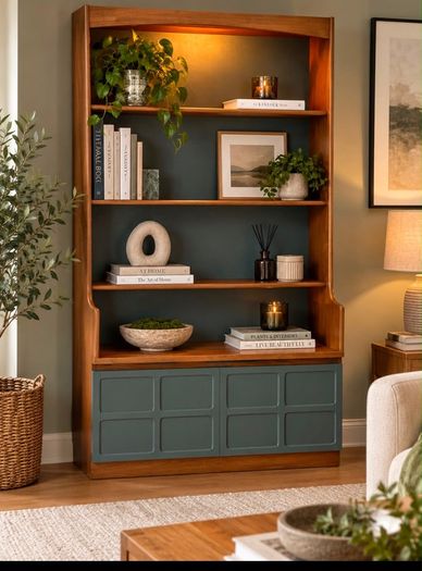 Mid century Nathan waterfall bookcase