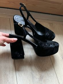 ME+EM crashed velvet platform heels size 39