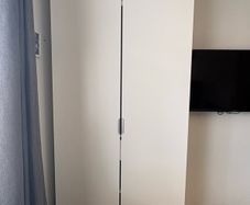 IKEA PAX Shallow Wardrobe 100cm White with Doors & Interior Fittings