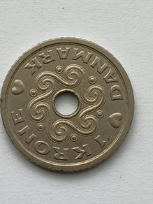 1 Krone coin from Denmark minted in 1995