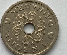 1 Krone coin from Denmark minted in 1995