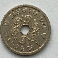 1 Krone coin from Denmark minted in 1995
