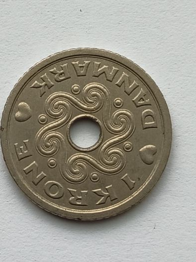 1 Krone coin from Denmark minted in 1995