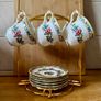 Coalport Ming Rose Espresso Set 6 Cups and 6 Saucers Image 4