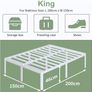 High White King Size Bed Frame 5ft with Rounded Corner Image 9