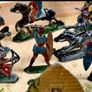 Antique stamped lead toys in carrier box Image 3