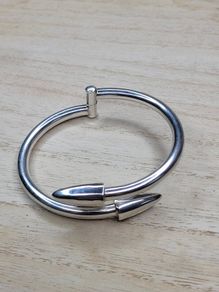 Vintage 925 Sterling Silver English Bangle Bracelet