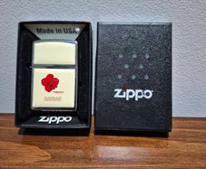 Vintage 2005 Zippo Lighter - Hawaii Hibiscus Ultralite Scrimshaw - October 2005 (J 05)