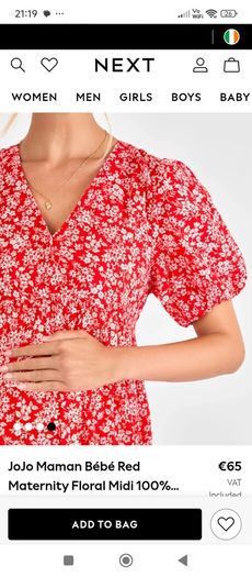Red Floral Maternity Dress, Size 8. New!