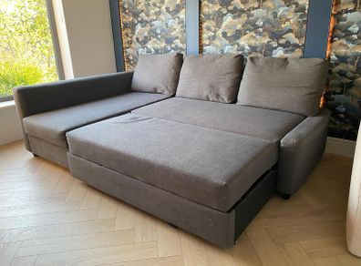 Used IKEA FRIHETEN Corner Sofa Bed with Under Seat Storage  Dark Grey