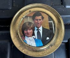 Charles and Diana brass wall plate
