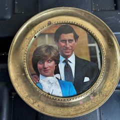 Charles and Diana brass wall plate