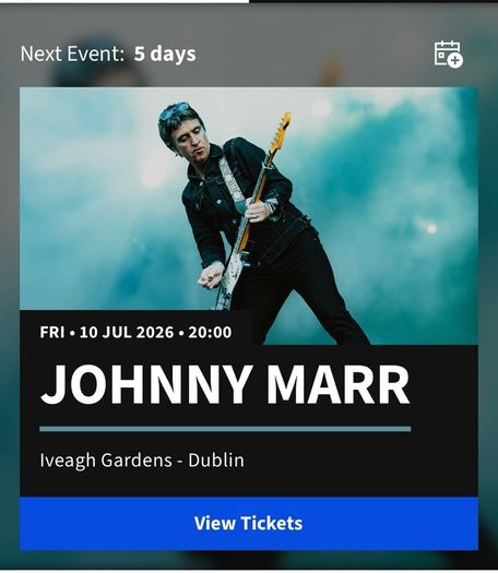 Two Johnny Marr tickets